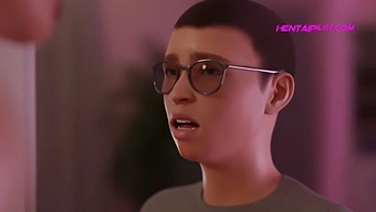 3d-Animoitu Hentai Milf-Äitipuolen Kanssa Ja Creampie-Toimintaa.